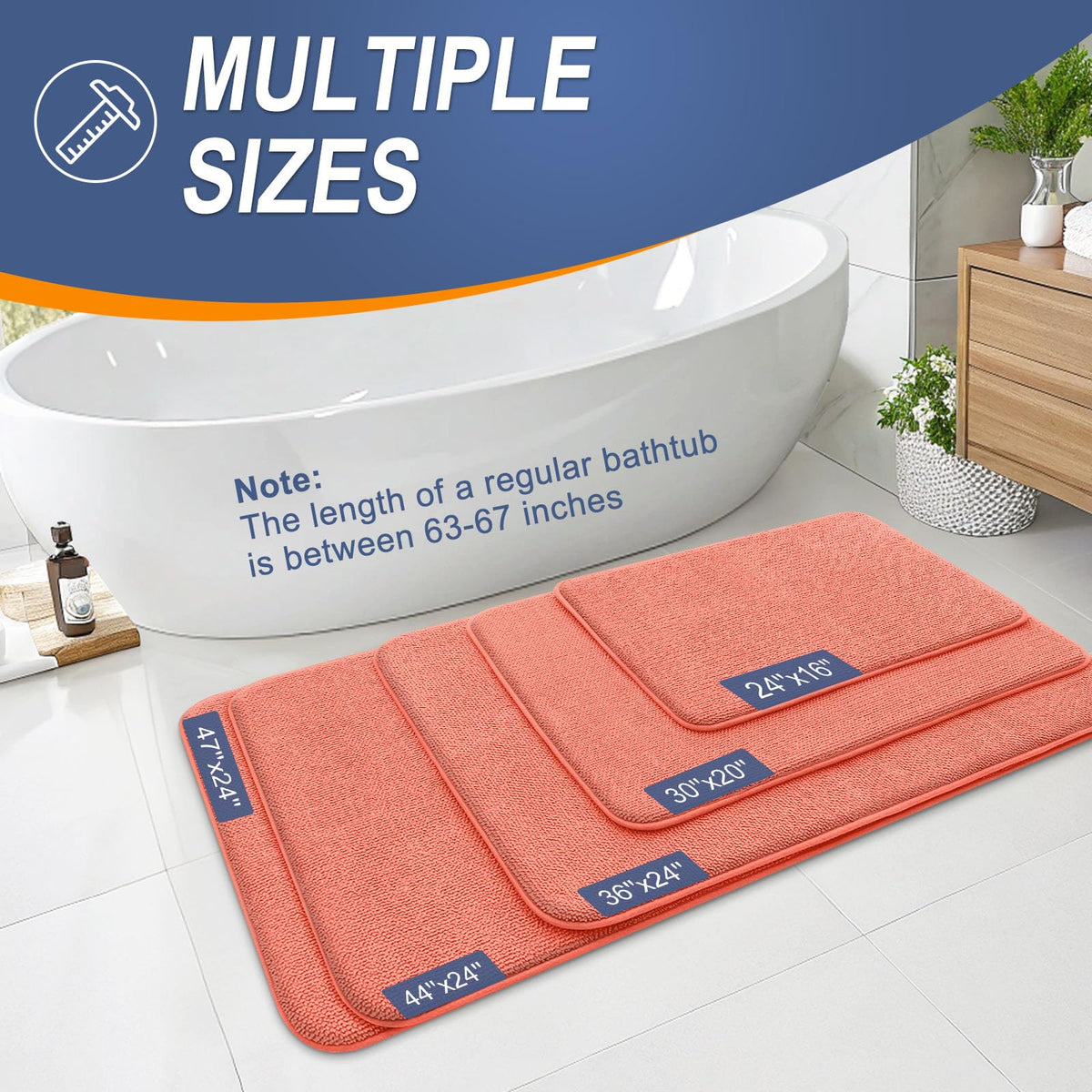 Thick Memory Foam Bathroom Rugs 30x20