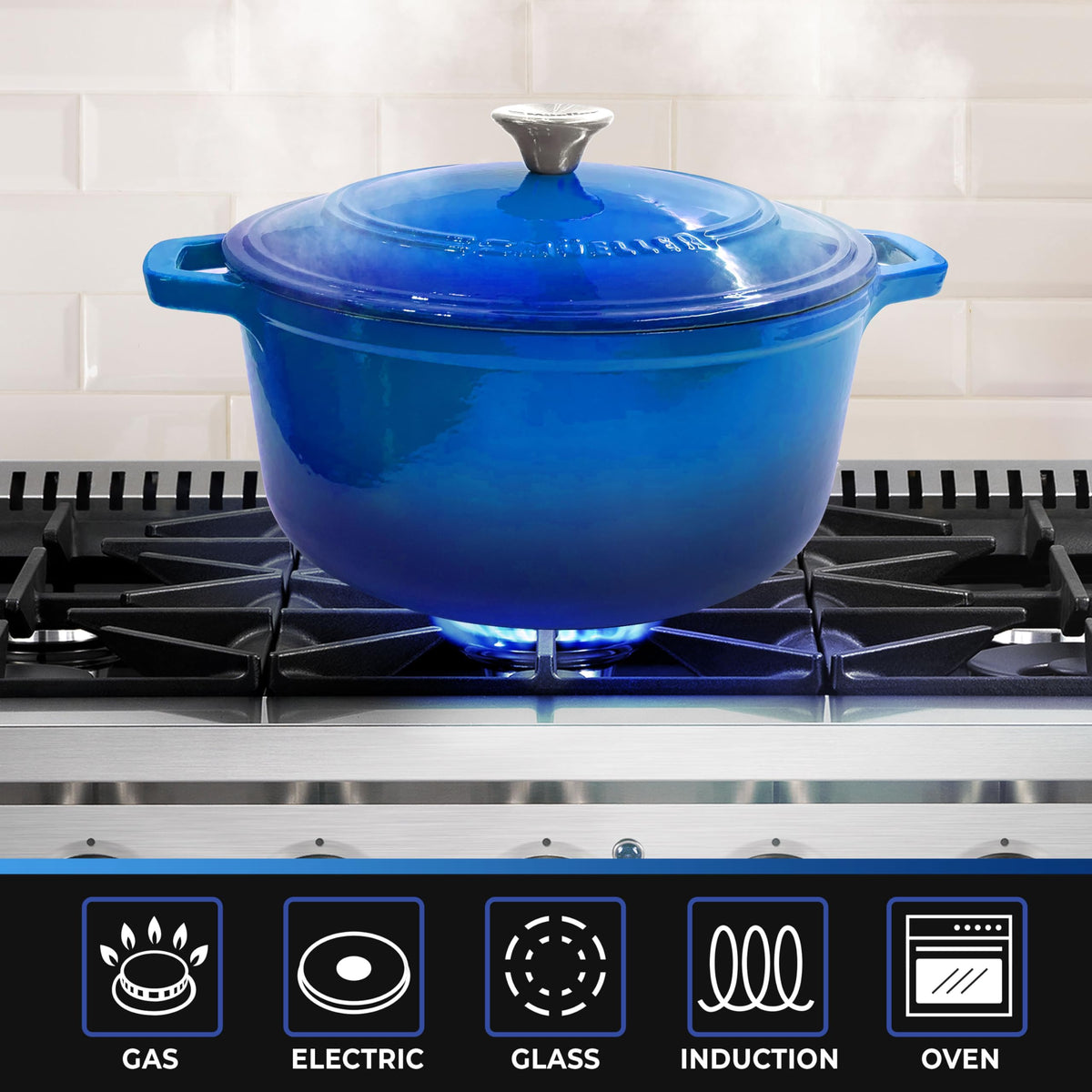 7.5 QT Enameled Cast Iron Dutch Oven