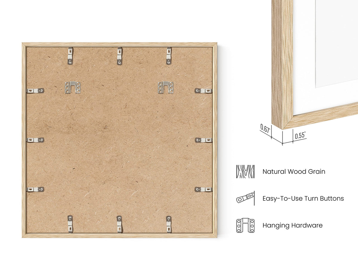 Beige Oak Wood 20x20 Picture Frames (4 Count)
