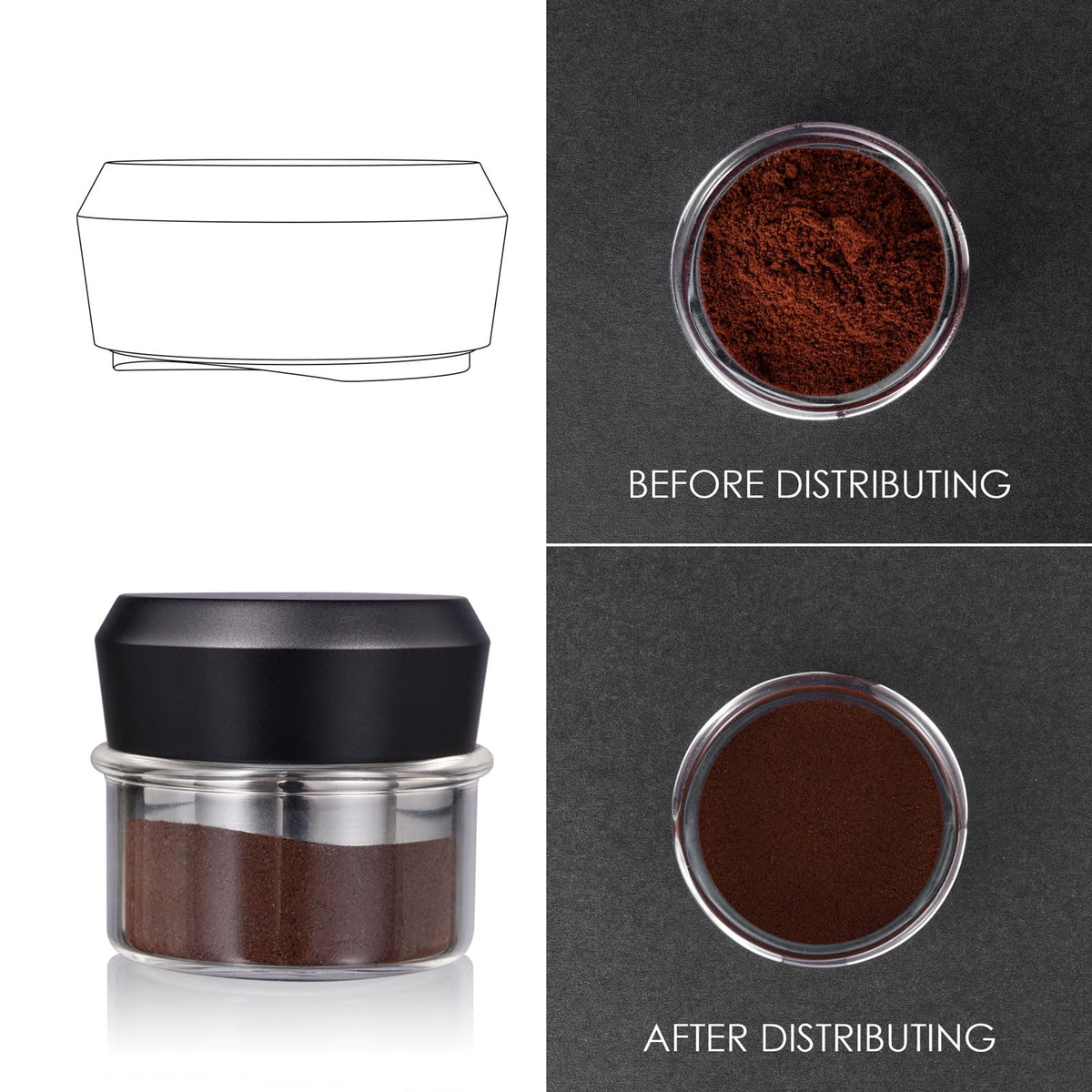 Coffee Gravity Distributor Compatible with Breville 54mm Portafilter