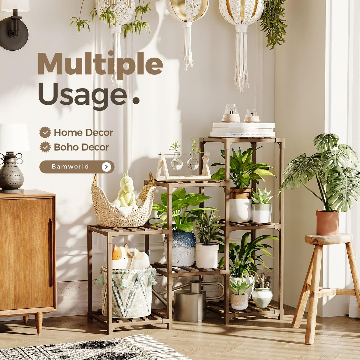 Plant Stand Indoor Plant Shelf Outdoor Wood Plant Rack