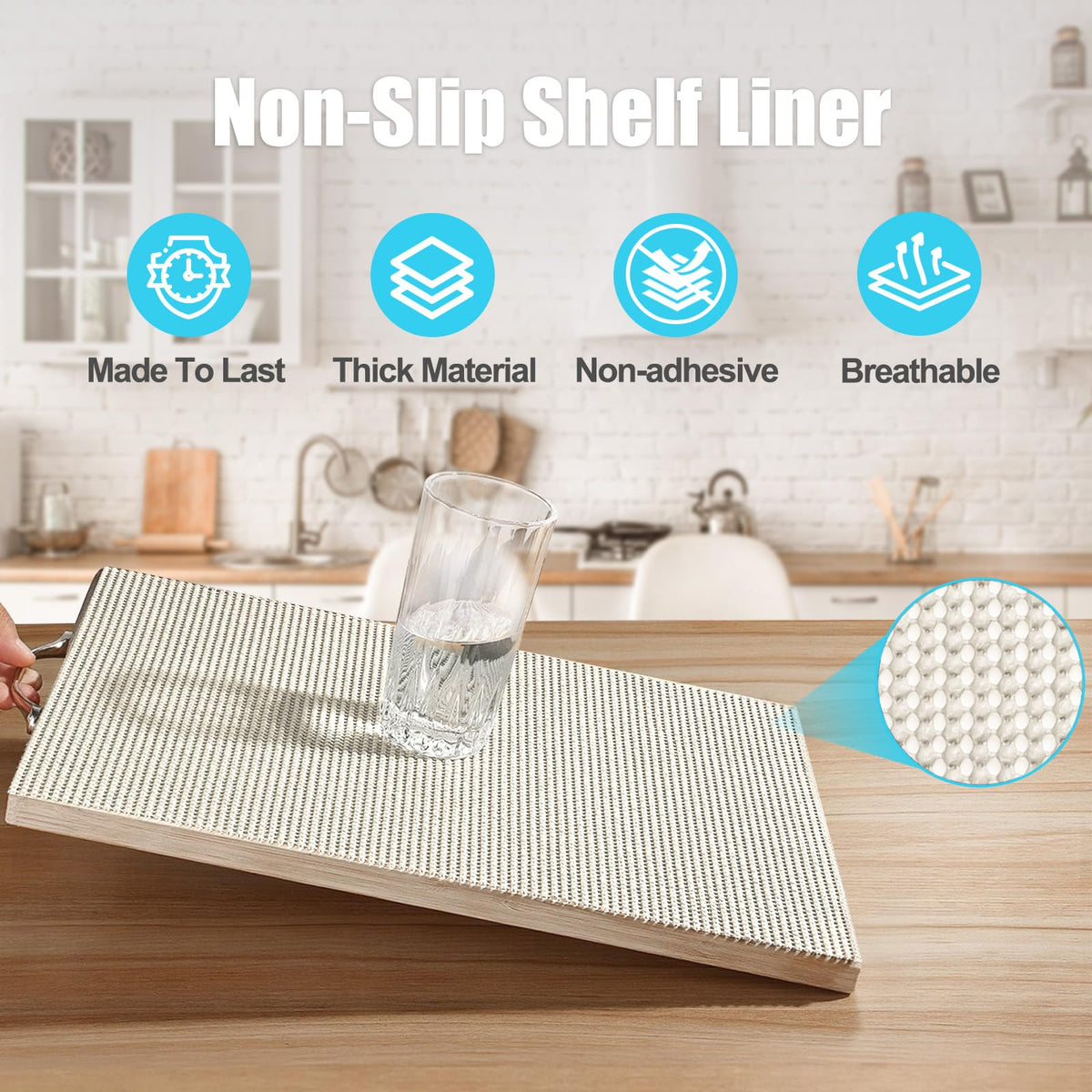 Non Slip Shelf Cabinet and Drawer Liner (472 Sq Ft)