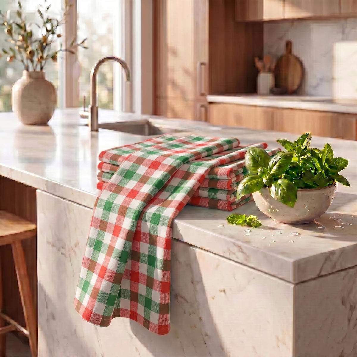 Kitchen Towels Cotton Dish Towels 20”x30” (6 Count)