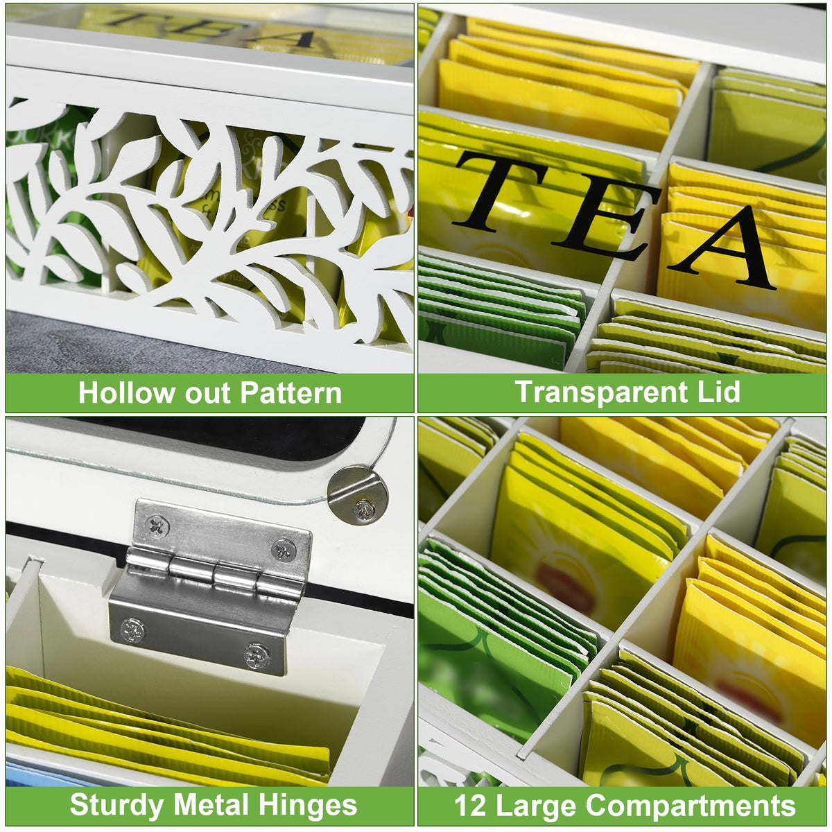 Wooden Tea Box Organizer