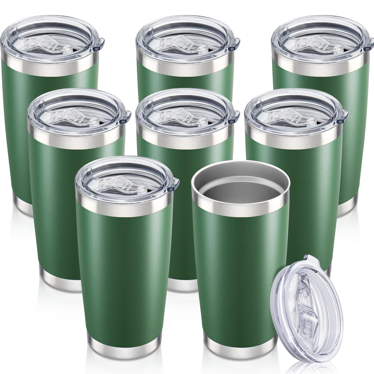 20 oz Tumbler with Lid Stainless Steel Insulated Tumblers Bulk Cups Mug (8 Count)