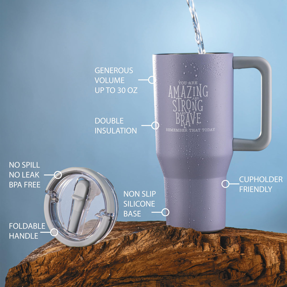 30 oz Insulated Stainless Steel Tumbler with Lid