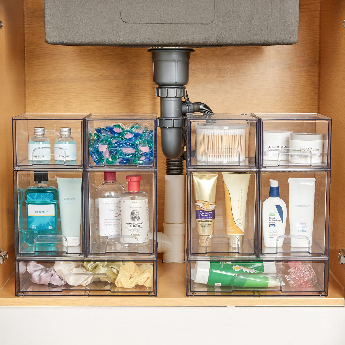 Clear Stackable Storage Drawers Set of 8 (8 Count)