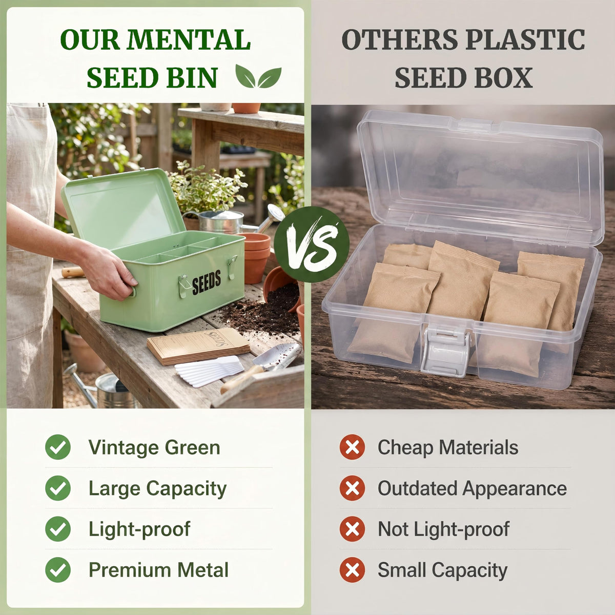 Seed Saving Box with 4 Compartments
