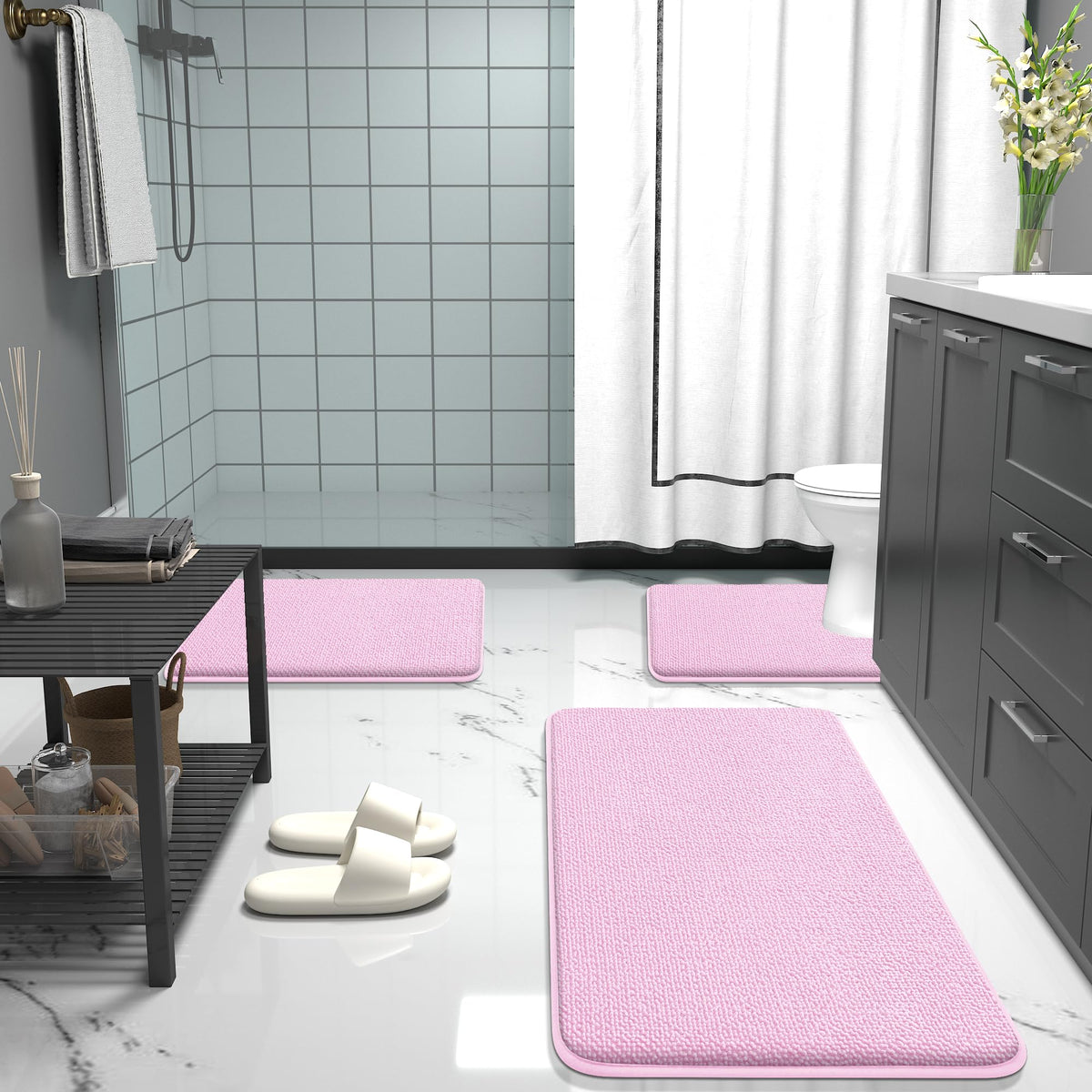 Thick Memory Foam Small Bathroom Rug 24x16