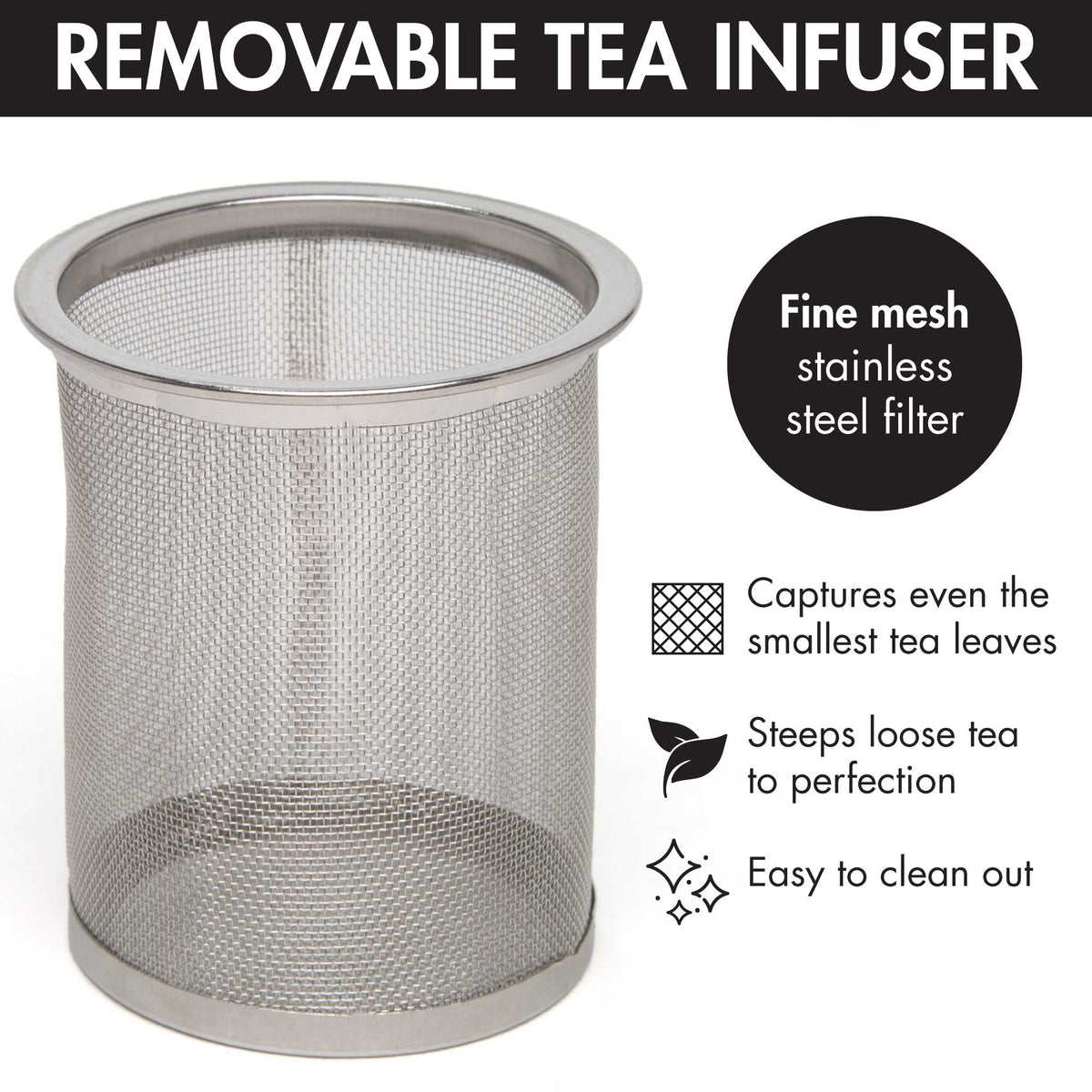 Half Moon Teapot with Removable Infuser