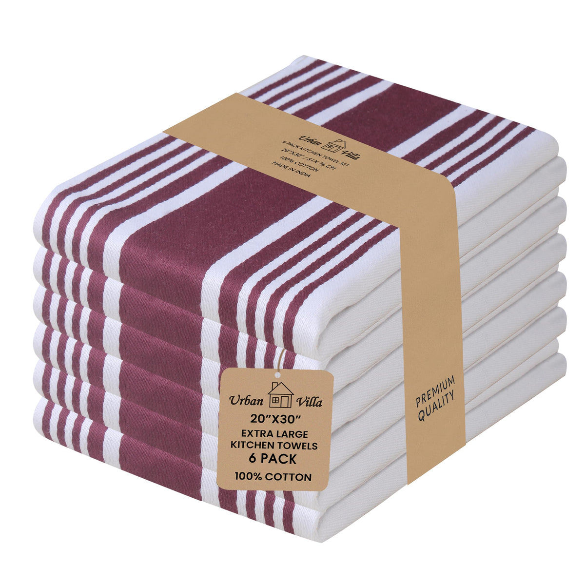 Kitchen Towels Cotton Dish Towels 20”x30” (6 Count)