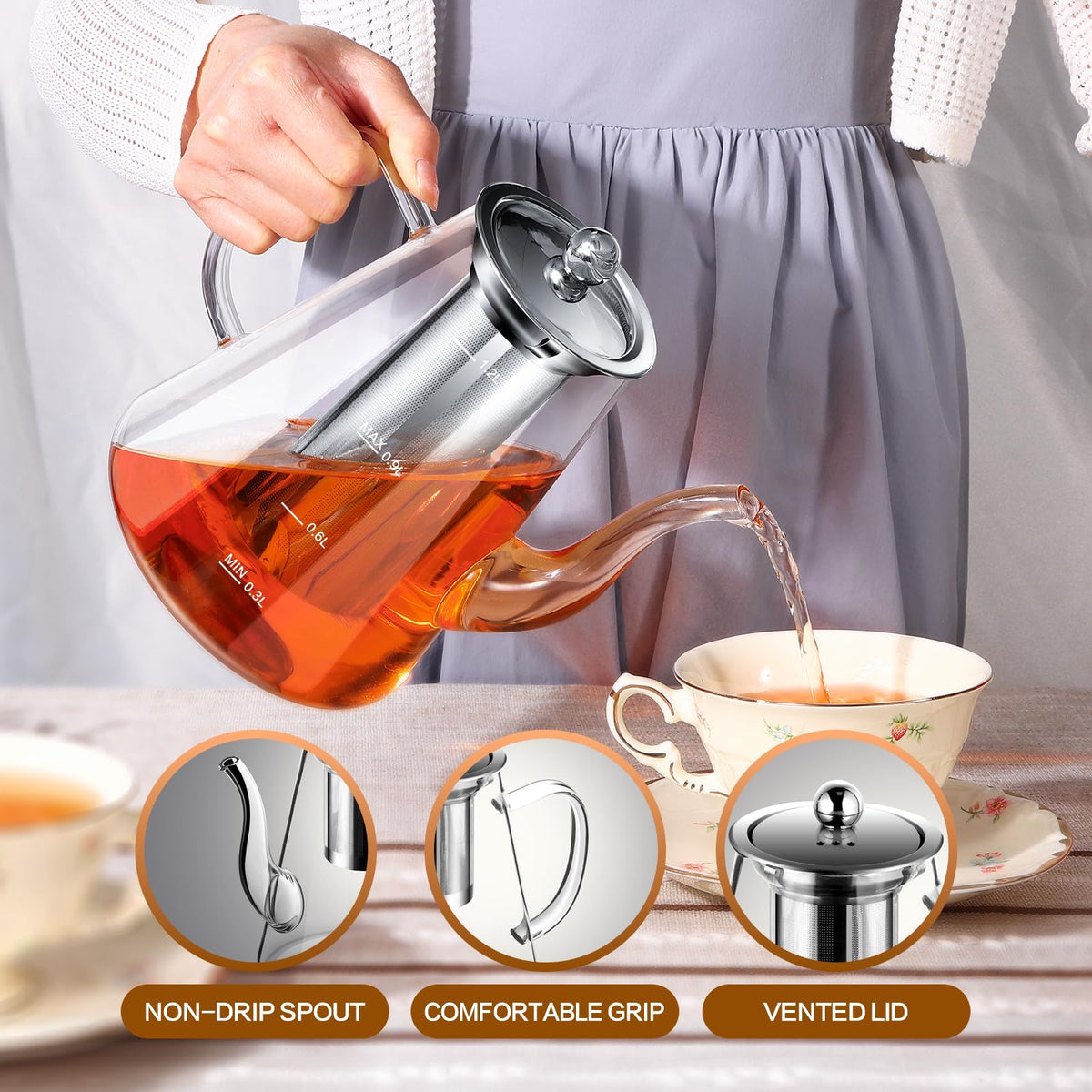 Glass Teapot 1200ml