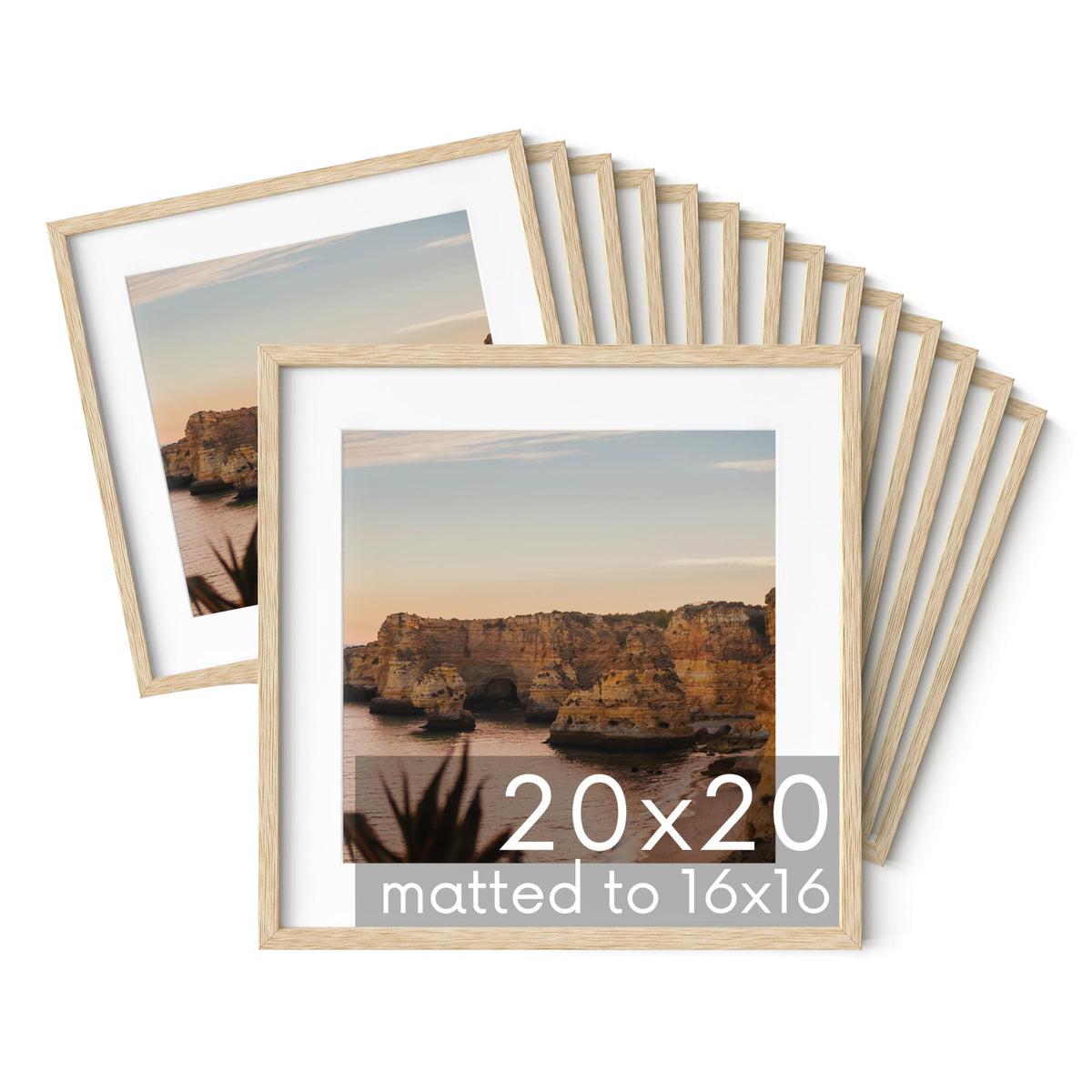 Beige Oak Wood 20x20 Picture Frames (15 Count)