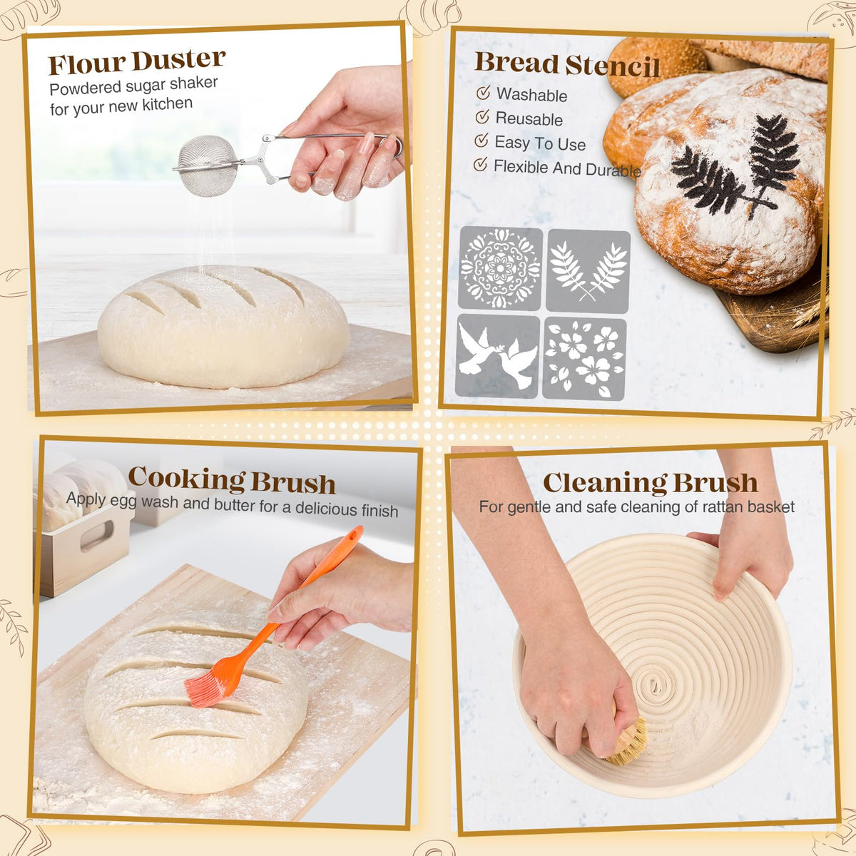 Sourdough Starter Kit with Bread Proofing Baskets (28 Count)