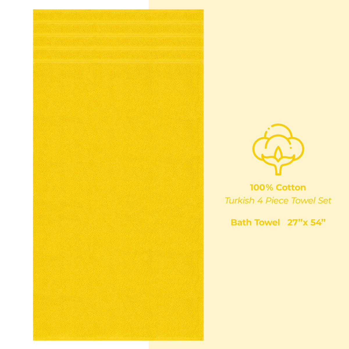100% Cotton Luxury Turkish Towels (4 Count)