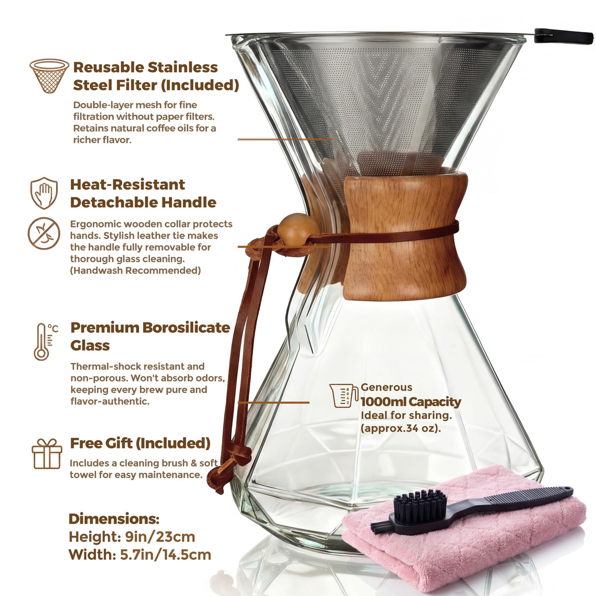 Pour Over Coffee Maker Set