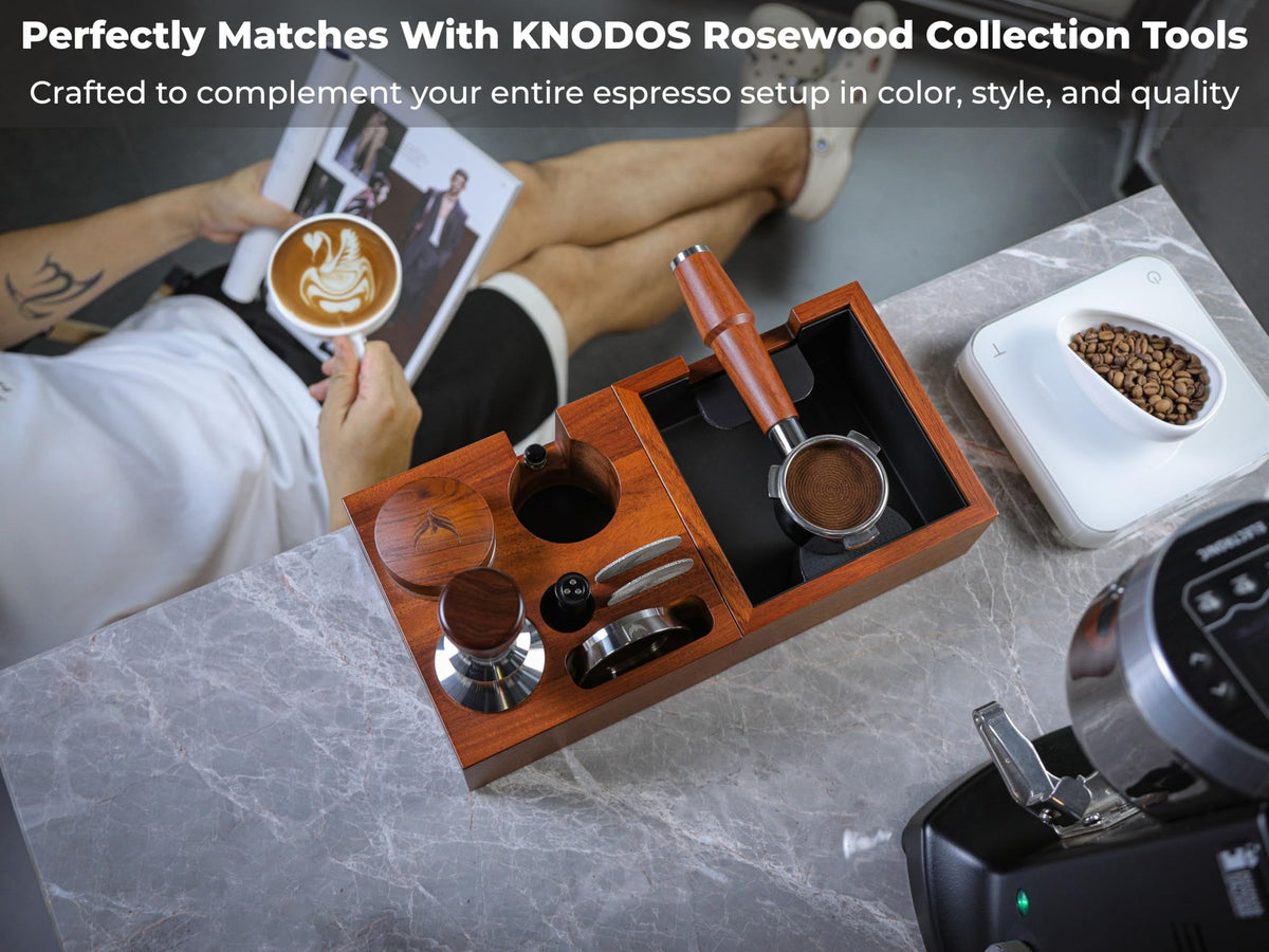 54mm Espresso Tamping Station For Breville Espresso Machine Accessories Rosewood Tamper Stand & Portafilter Holder