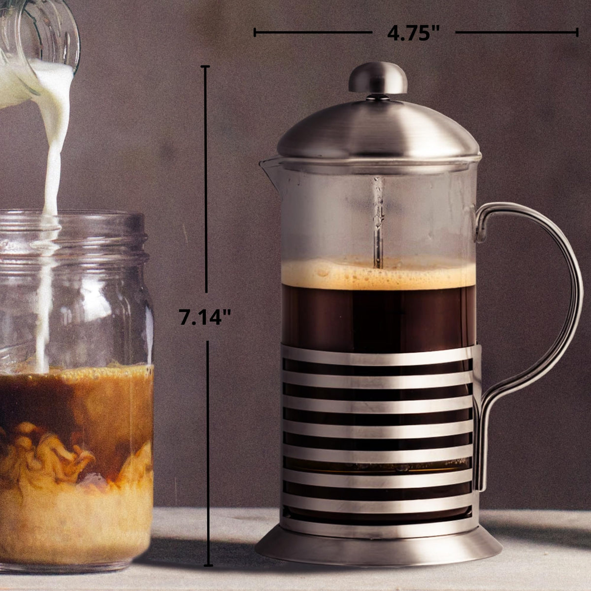 French Press Coffee Maker 12oz with 4 Filters System