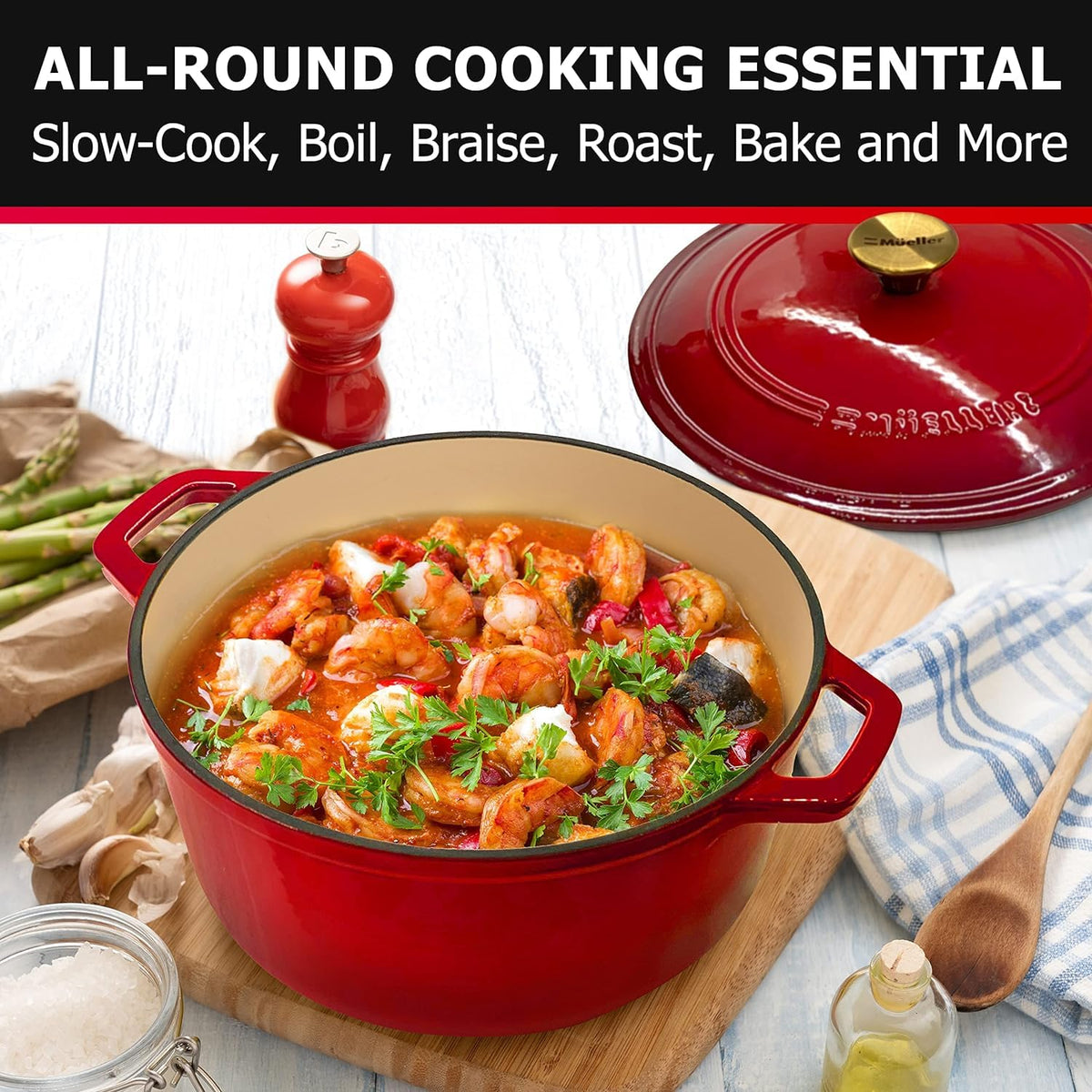 4.5 QT Enameled Cast Iron Dutch Oven