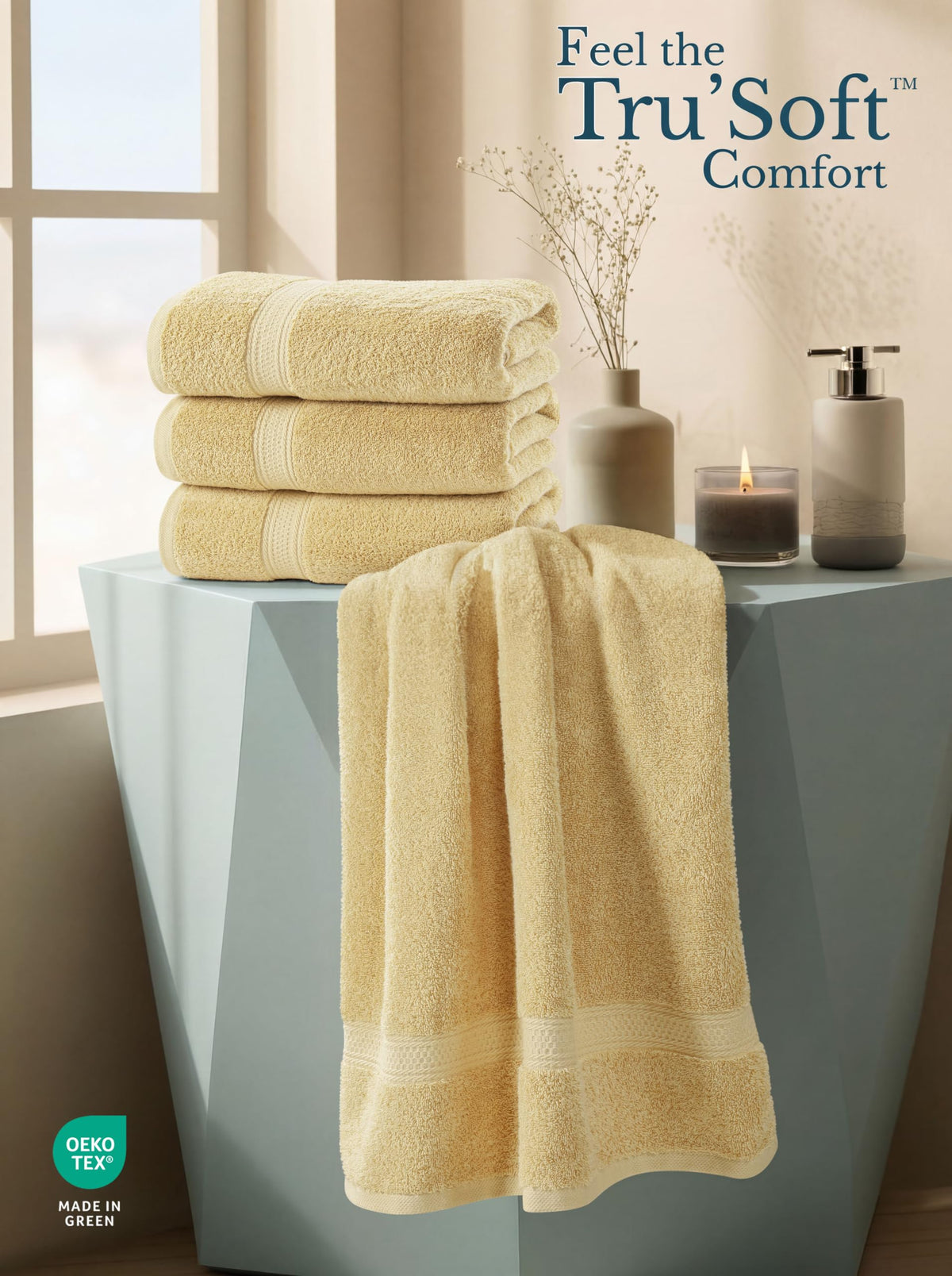 4 Pack Premium Bath Towels (4 Count)