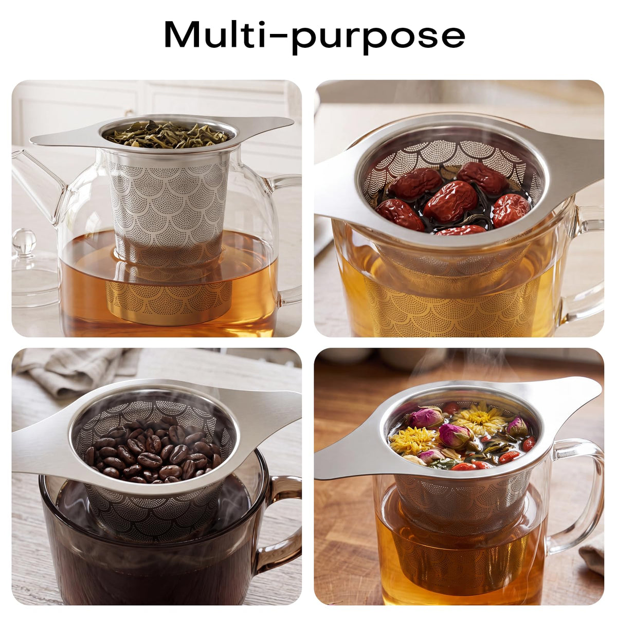2 Tea Infuser Stainless Steel Mesh Strainer for Loose Leaf Tea (2 Count)