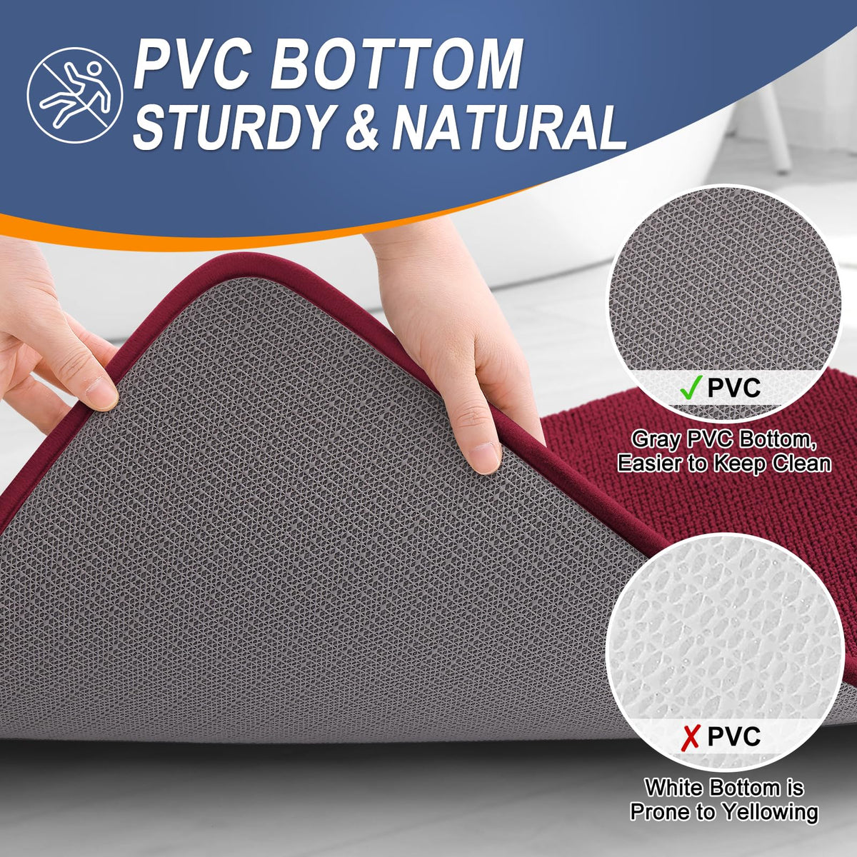 Memory Foam Bathroom Runner Rugs 47x24