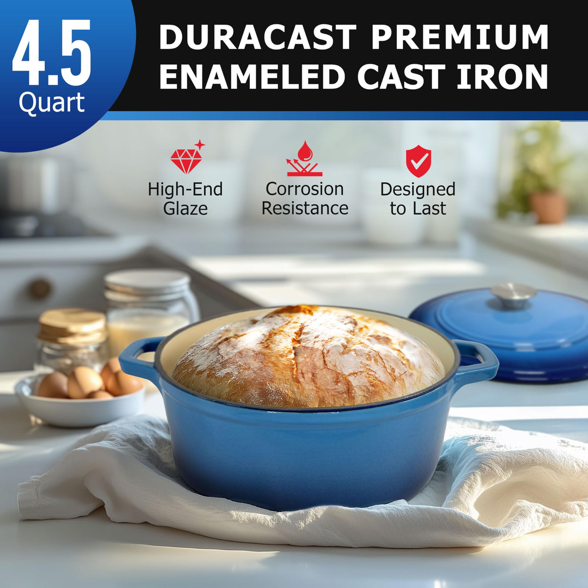 4.5 QT Enameled Cast Iron Dutch Oven