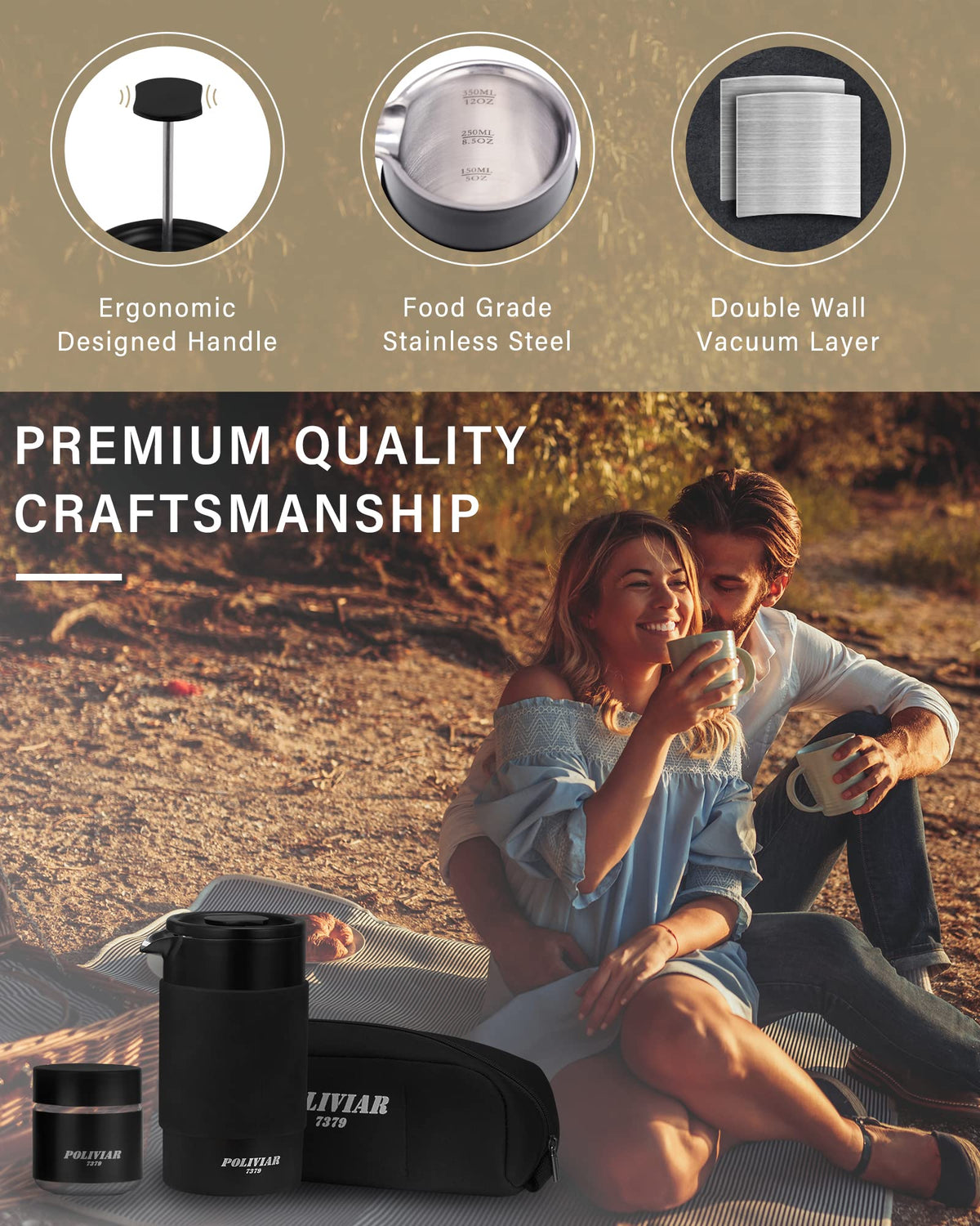 POLIVIAR French Press Coffee Maker