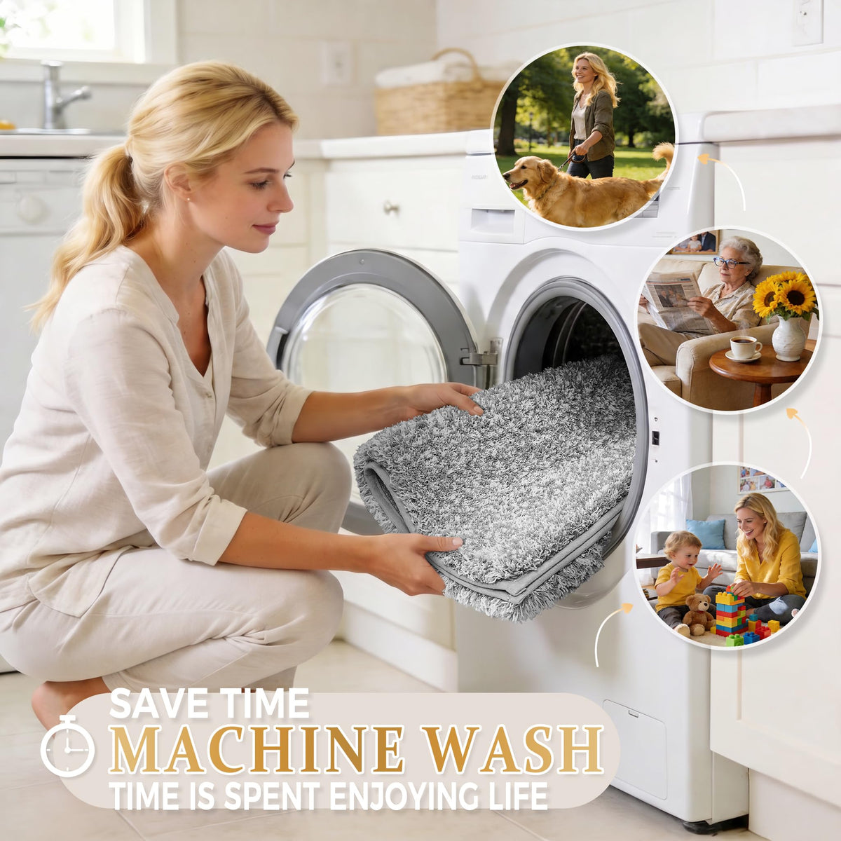 Bathroom Rugs Non Slip Washable