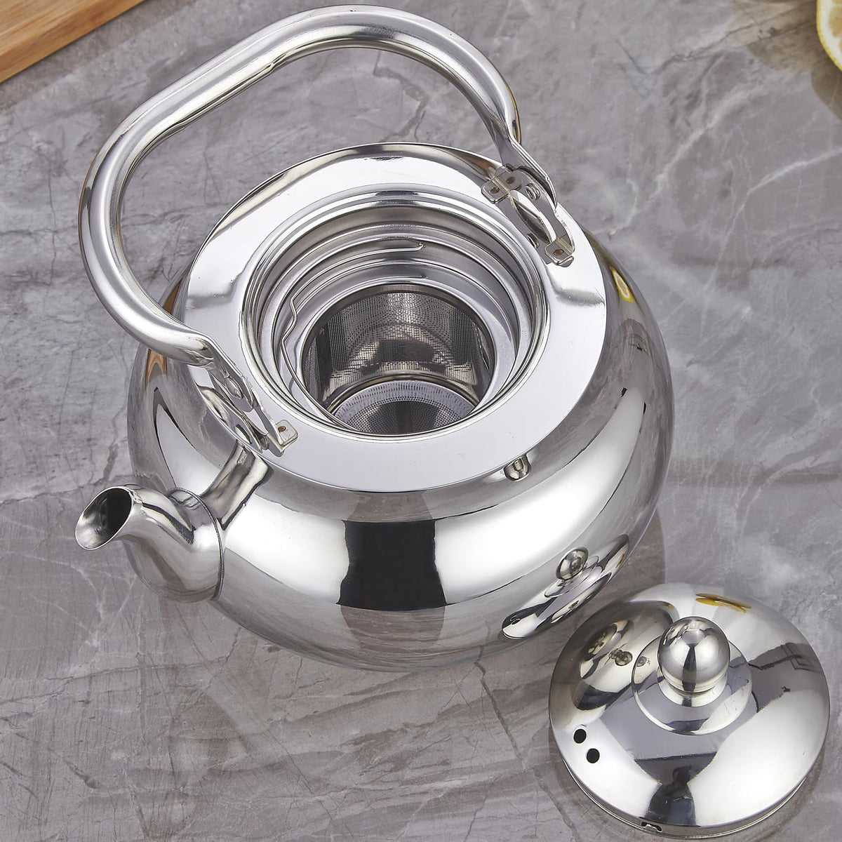 Stainless Steel Teapot With Removeable Infuser 71 oz