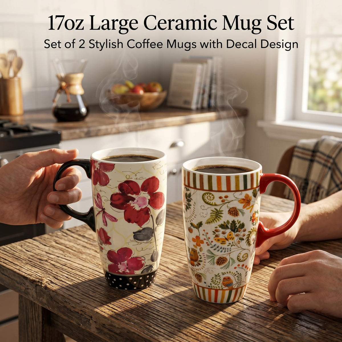Ceramic Travel Mugs Set of 2 (2 Count)