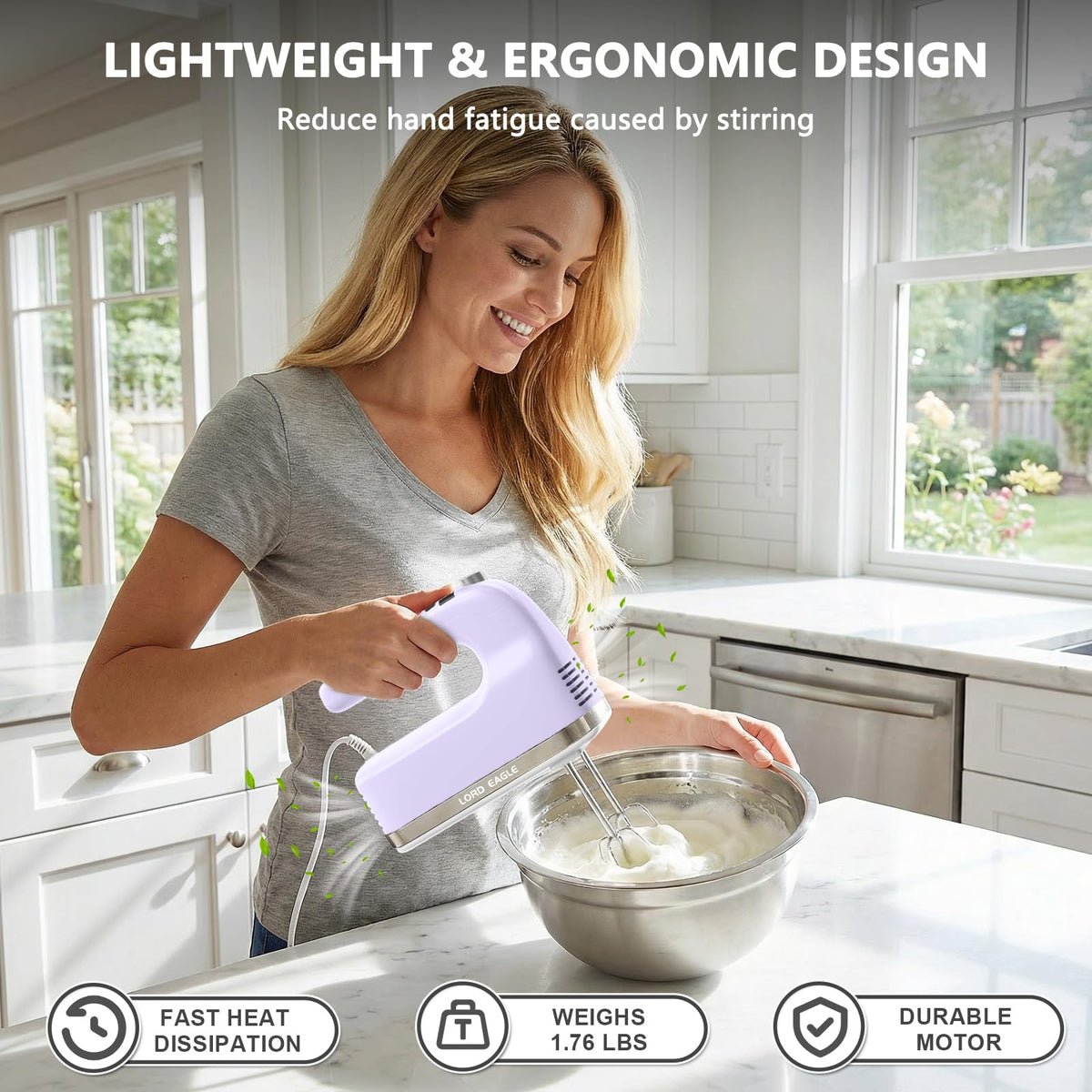 9 Speed Digital Hand Mixer Electric Handheld