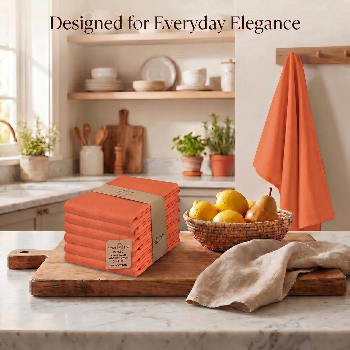 Kitchen Towels Cotton Dish Towels 20”x30” (6 Count)
