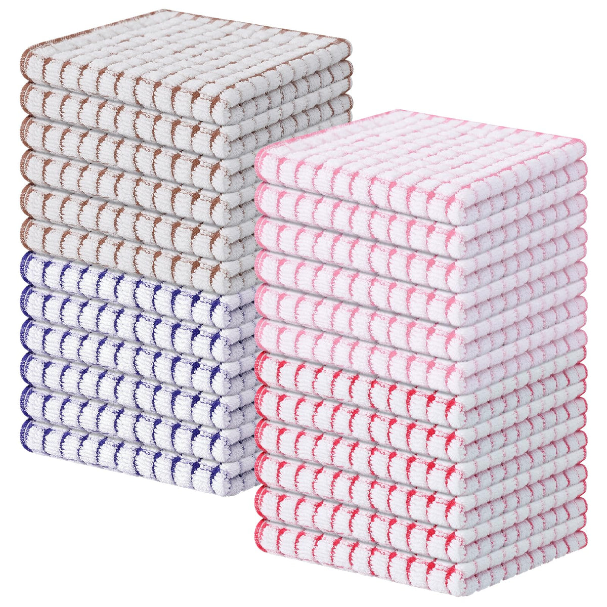 Cotton 24 Pack Terry Kitchen Dish Cloths (24 Count)