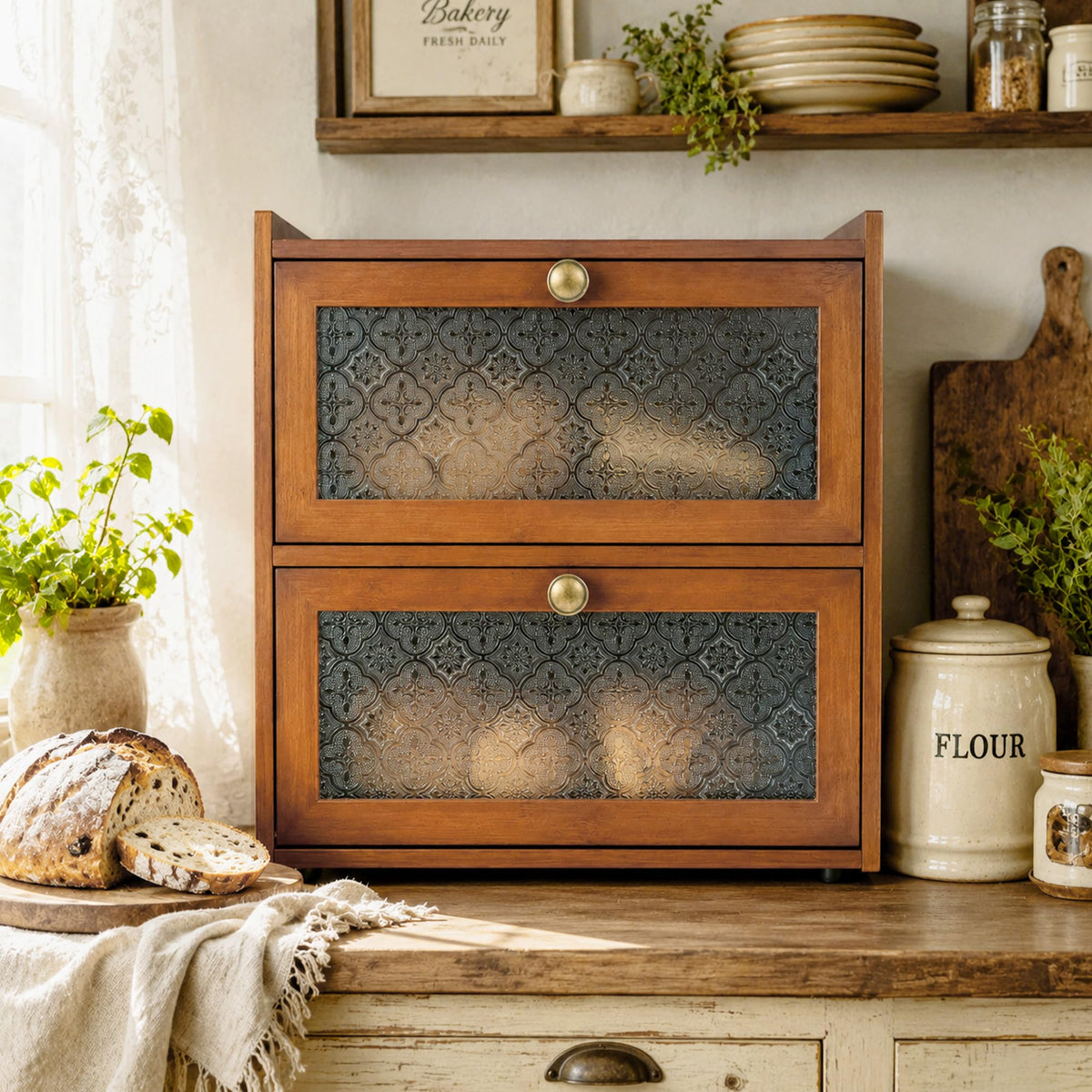 Vintage Bread Box for Kitchen Countertop
