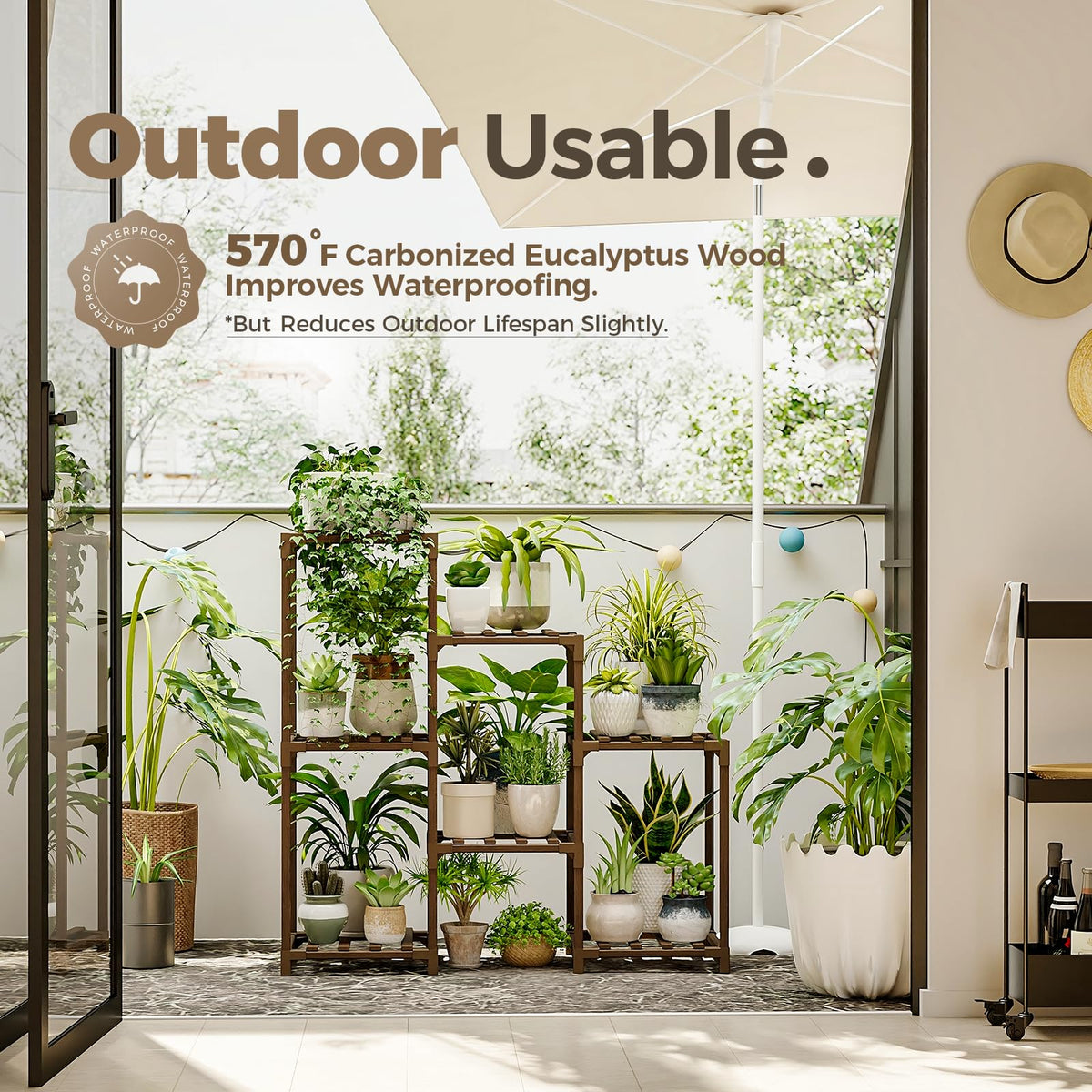 Plant Stand Indoor Plant Shelf Outdoor Wood Plant Rack