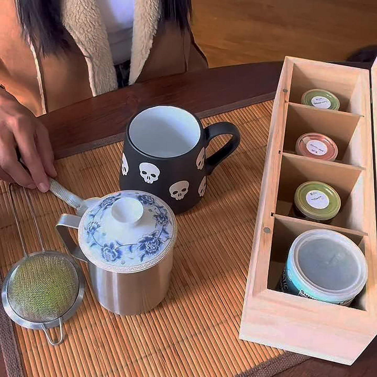 Bamboo Tea Organizer Box Chemical Free Eco