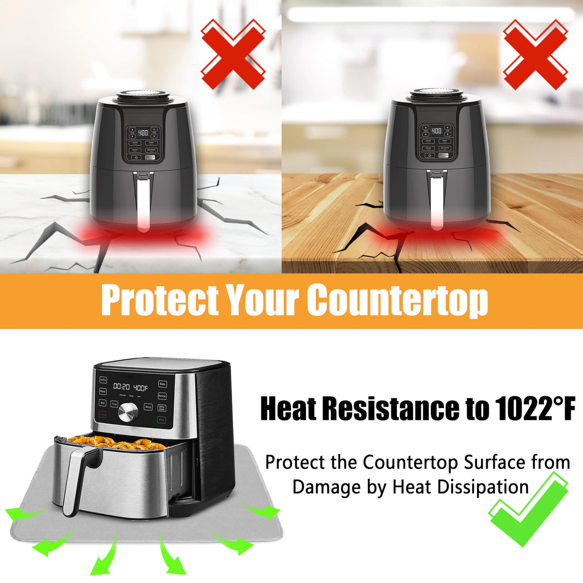 Heat Resistant Mats for Air Fryer on Countertop