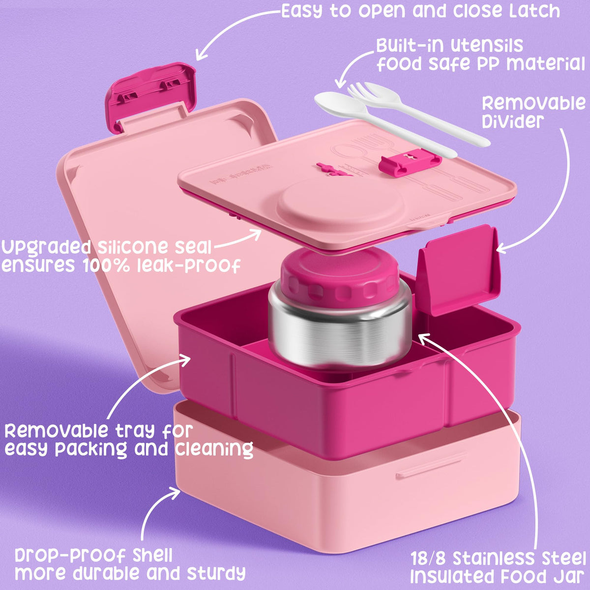 Bento Box for Kids Adults (3 or 4 Count)