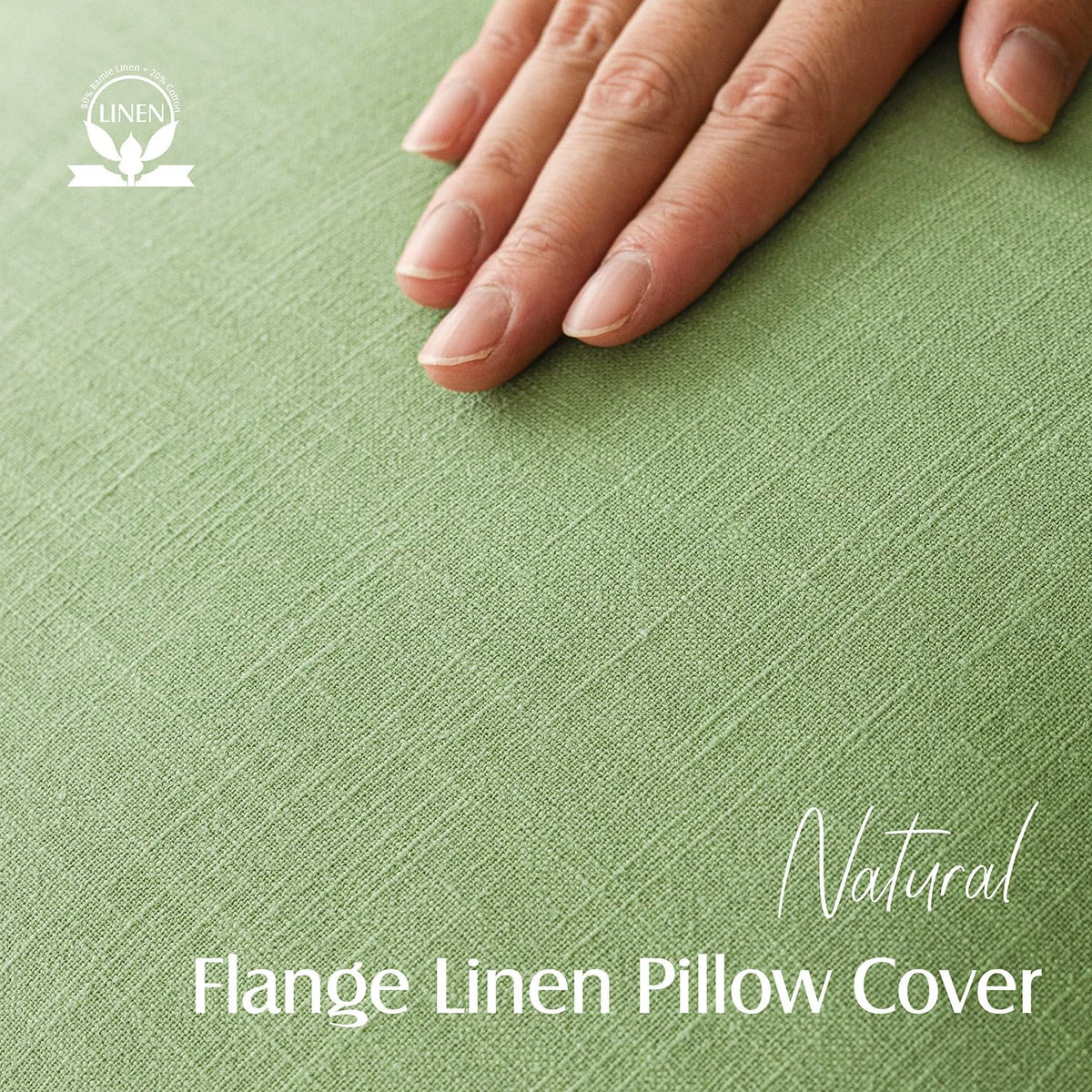 Pack of 2 Decorative Linen Solid Throw Pillow Covers Soft Accent Euro Cushion Case Boho Farmhouse Pillowcase for Chair Couch Sofa Bedroom Living Room Home Decor 22 x 22 Inch Lime Green (2 Count)