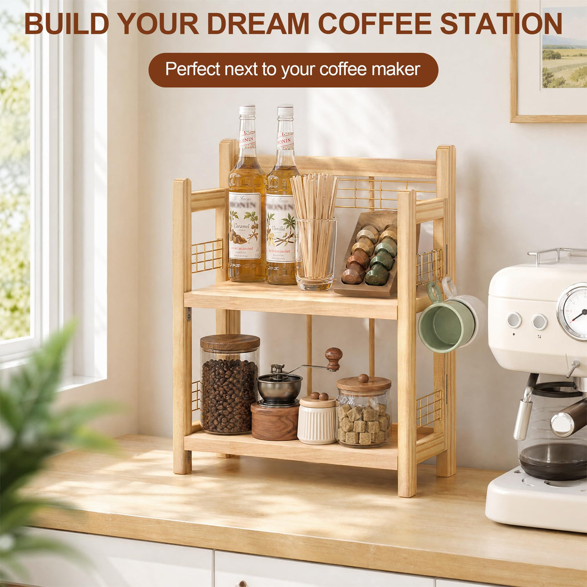 No Assembly Coffee Bar Organizer