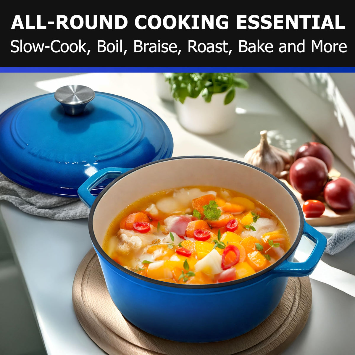 4.5 QT Enameled Cast Iron Dutch Oven