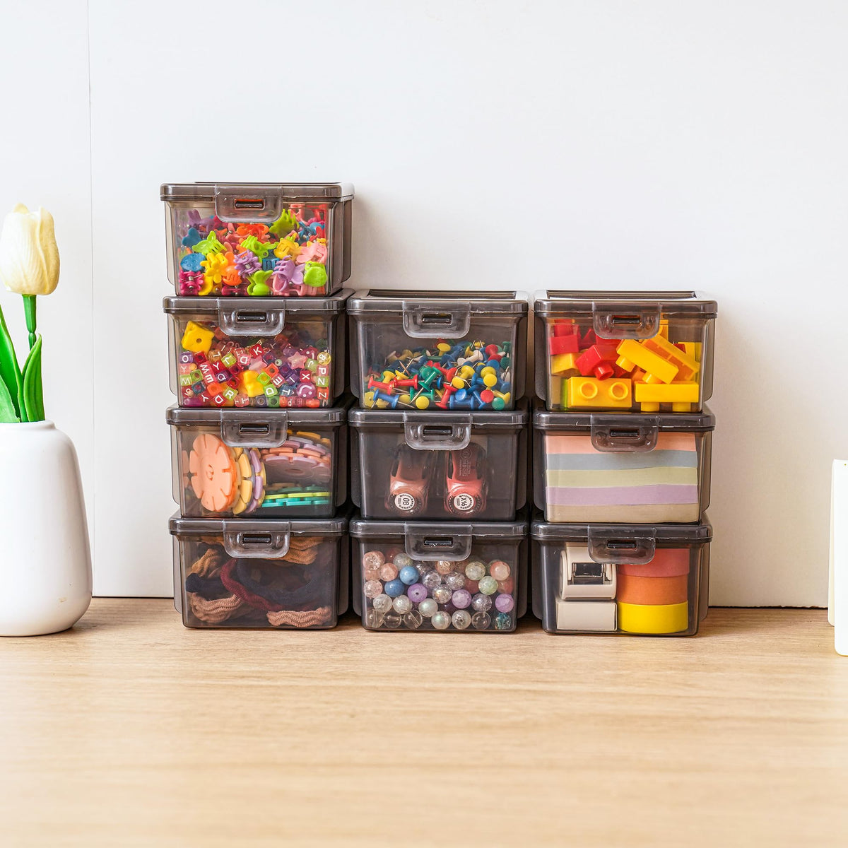 10 Pack Black Bead Organizer Box (10 Count)
