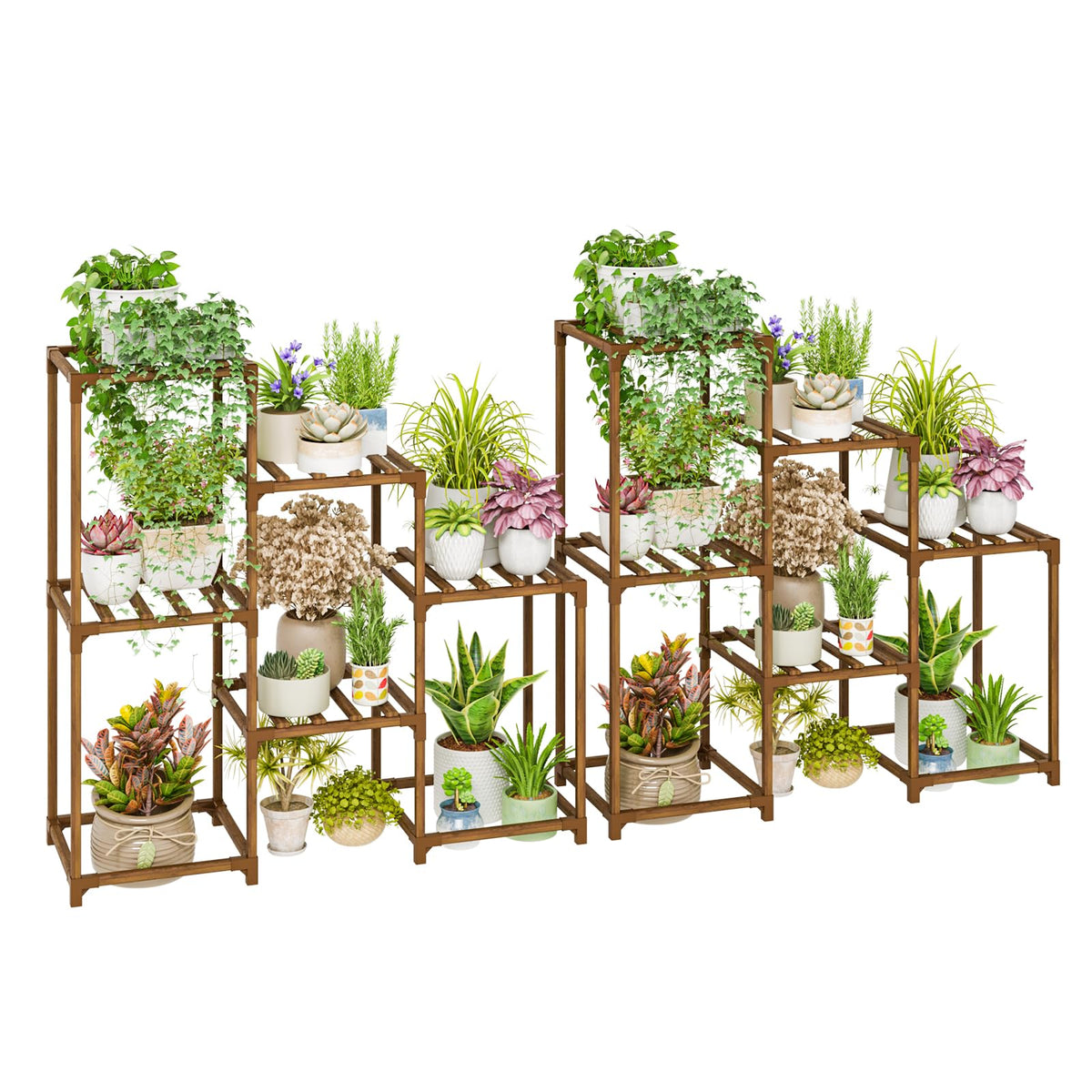2 Sets of Package Plant Stands Indoor Wood Plant Shelf Outdoor