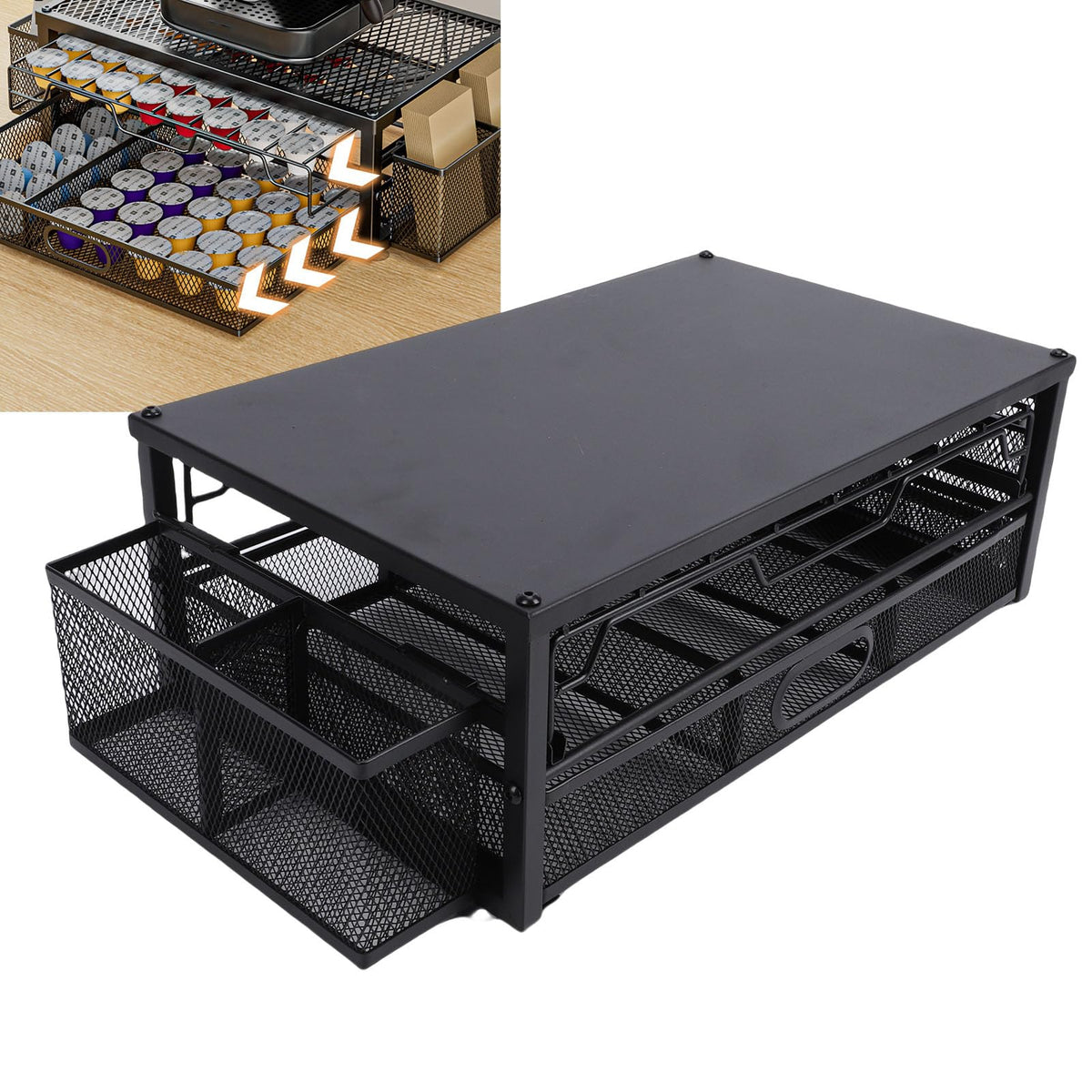 2 Tier Coffee Capsule Organizer Drawer