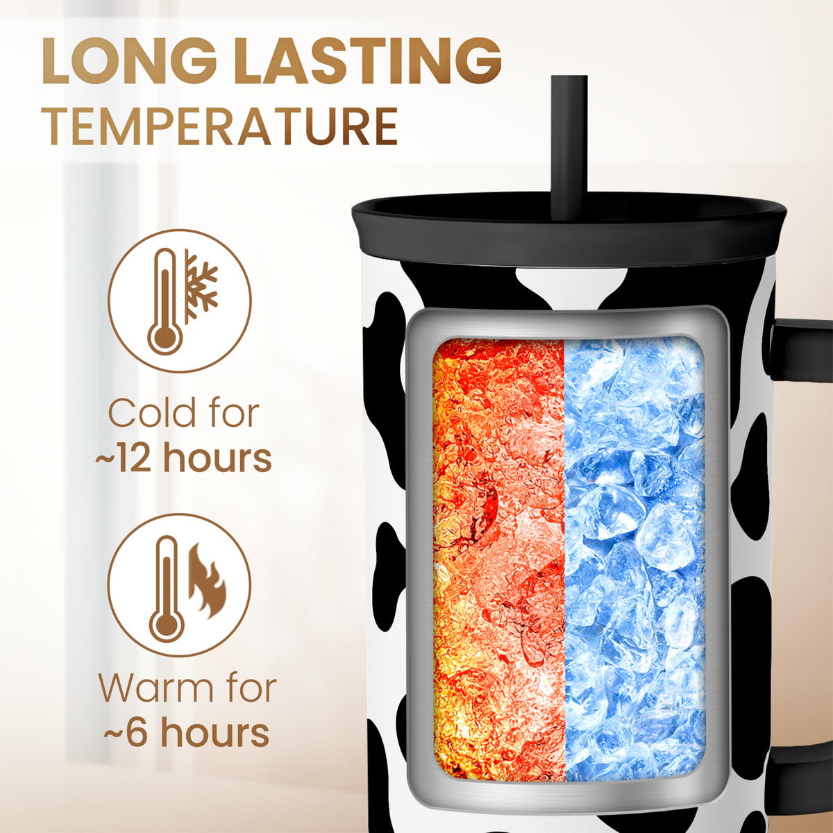 Cow Tumbler with Handle 40oz