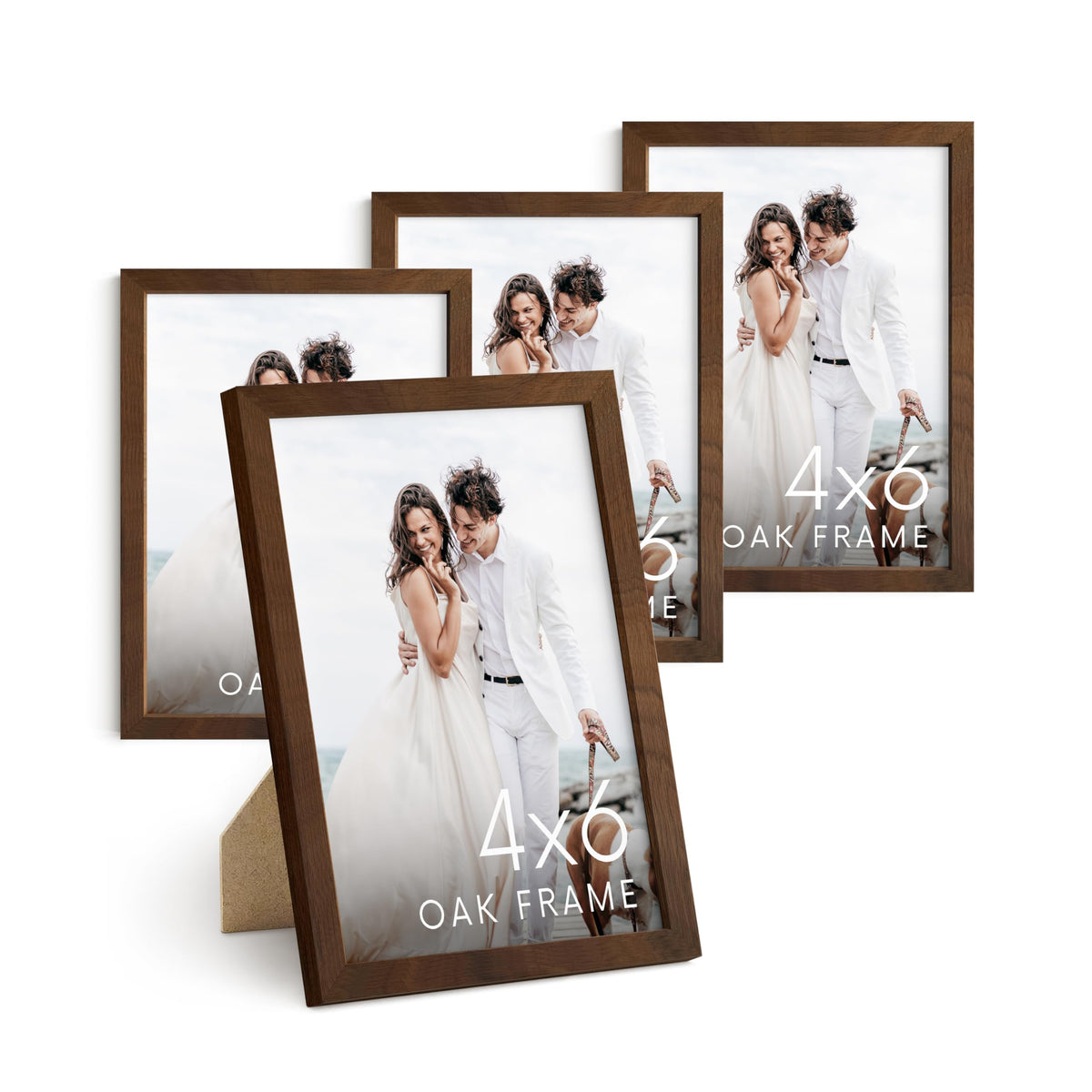 Standalone Walnut Oak Frame Set of 4 (4 Count)
