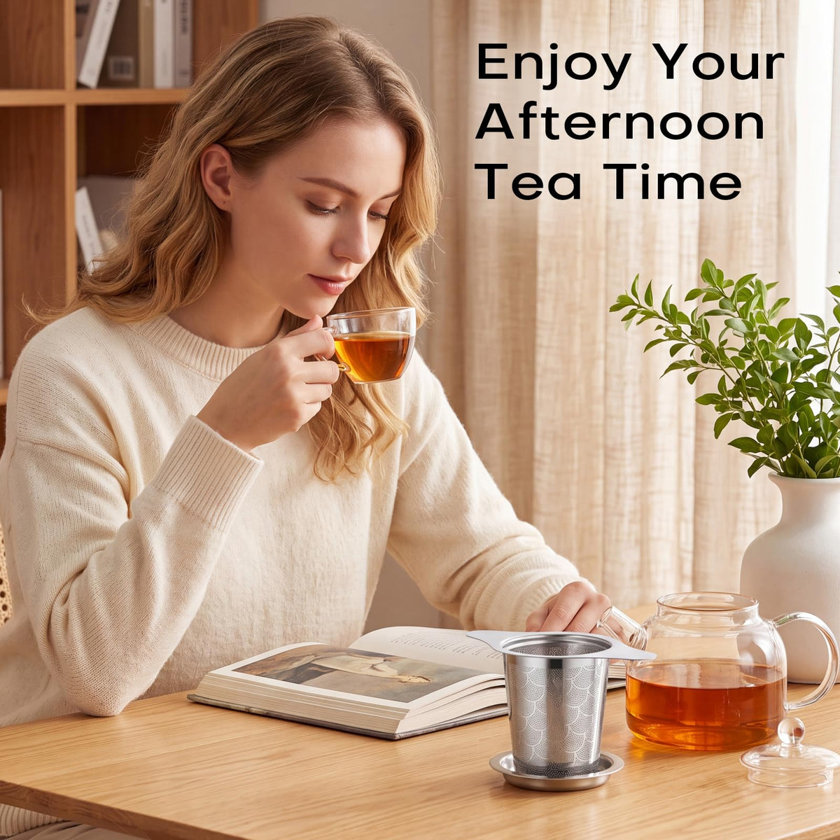 2 Tea Infuser Stainless Steel Mesh Strainer for Loose Leaf Tea (2 Count)