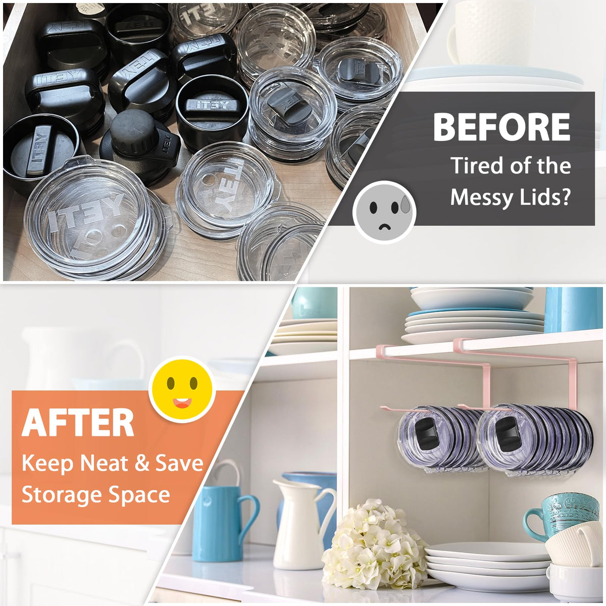 2 Pack Tumbler Lid Organizer