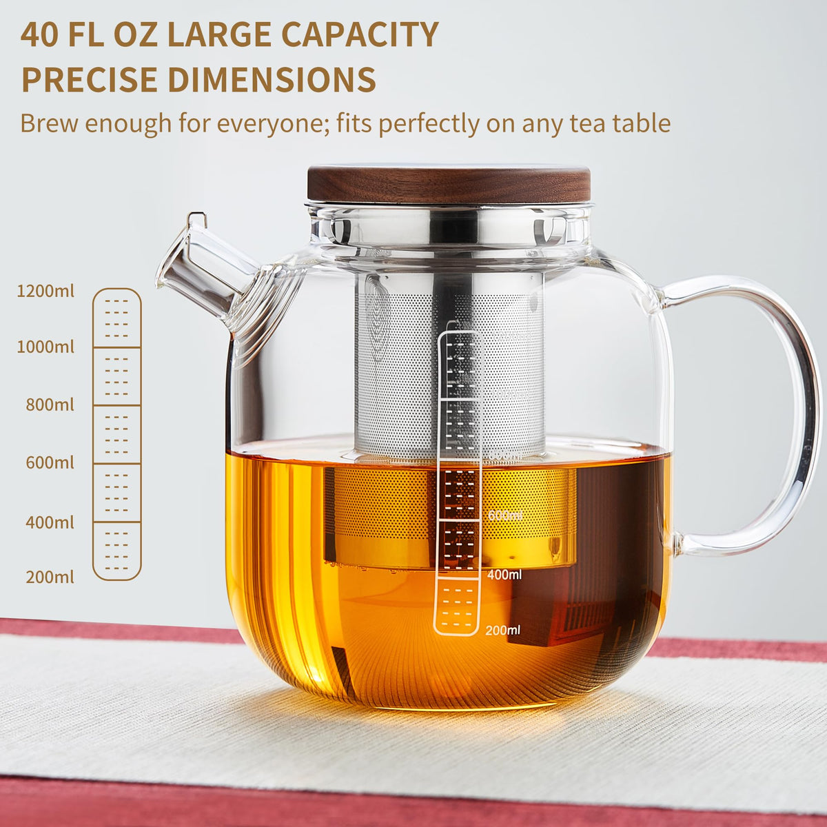 Glass Teapot with Infuser and Lid
